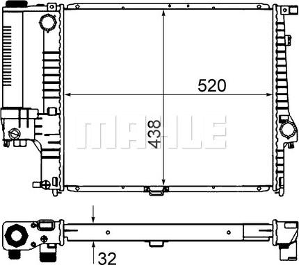 MAHLE CR 280 000S - Радиатор, охлаждение двигателя unicars.by