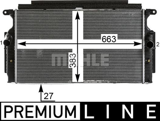 MAHLE CR 28 000P - Радиатор, охлаждение двигателя unicars.by