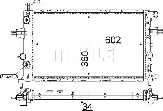 MAHLE CR 229 001S - Радиатор, охлаждение двигателя unicars.by