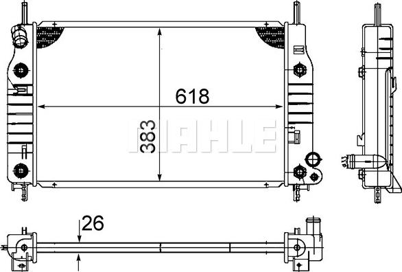 MAHLE CR 741 000S - Радиатор, охлаждение двигателя unicars.by