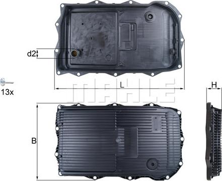 MAHLE HX 184 KIT - Масляный поддон, автоматическая коробка передач unicars.by