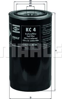 MAHLE KC 4 - Топливный фильтр unicars.by