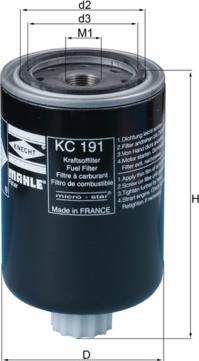 MAHLE KC 191 - Топливный фильтр unicars.by