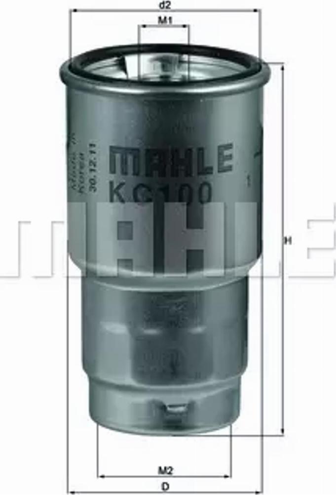 MAHLE KC 100D - Топливный фильтр unicars.by