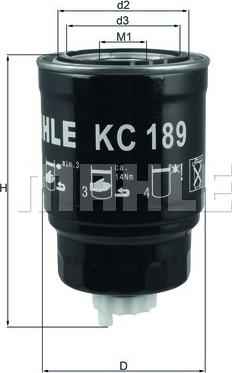 MAHLE KC 189 - Топливный фильтр unicars.by