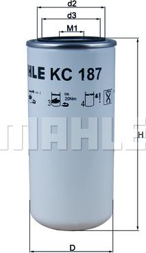 MAHLE KC 187 - Топливный фильтр unicars.by