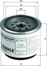 MAHLE KC 220D - Топливный фильтр unicars.by