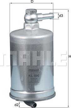 MAHLE KL 599 - Топливный фильтр unicars.by