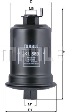 MAHLE KL 560 - Топливный фильтр unicars.by