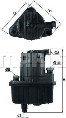 MAHLE KL 832D - Топливный фильтр unicars.by