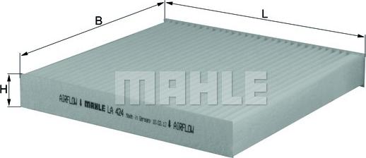 MAHLE LA 424 - Фильтр воздуха в салоне unicars.by