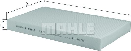 MAHLE LA 56 - Фильтр воздуха в салоне unicars.by