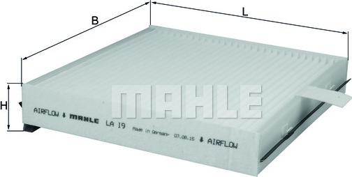 MAHLE LA 19 - Фильтр воздуха в салоне unicars.by