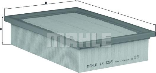 MAHLE LX 1285 - Воздушный фильтр, двигатель unicars.by