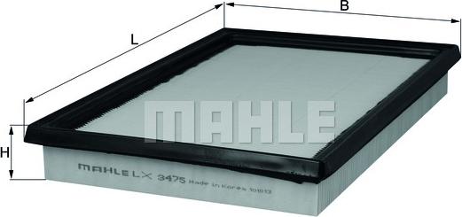 MAHLE LX 3475 - Воздушный фильтр, двигатель unicars.by