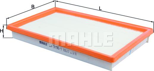 MAHLE LX 3196/1 - Воздушный фильтр, двигатель unicars.by