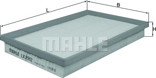 MAHLE LX 2992 - Воздушный фильтр, двигатель unicars.by