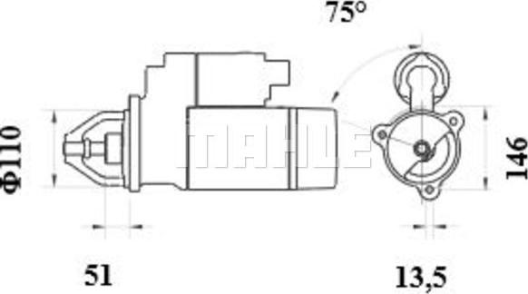 MAHLE MS 462 - Стартер unicars.by