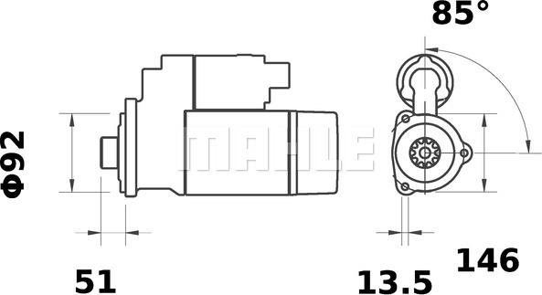 MAHLE MS 405 - Стартер unicars.by