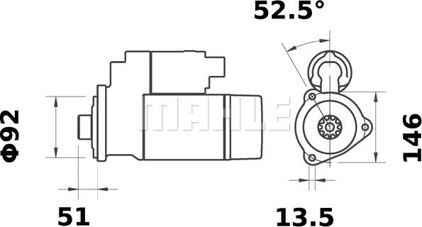 MAHLE MS 425 - Стартер unicars.by