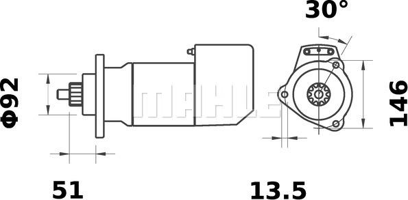 MAHLE MS 471 - Стартер unicars.by