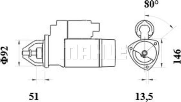 MAHLE MS 473 - Стартер unicars.by