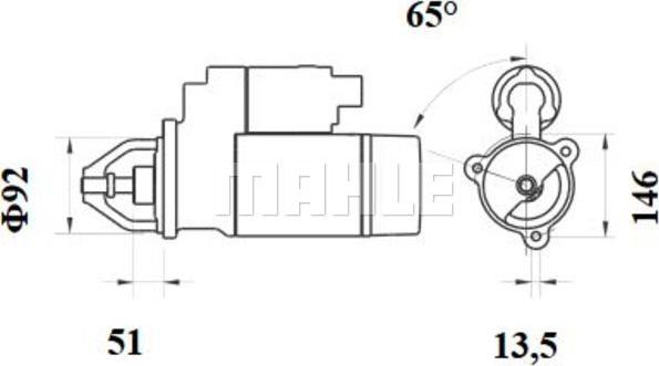 MAHLE MS 524 - Стартер unicars.by