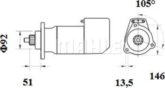 MAHLE MS 696 - Стартер unicars.by