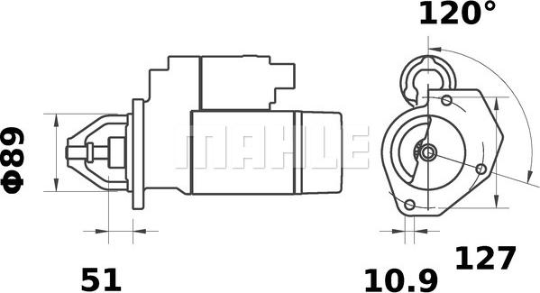 MAHLE MS 100 - Стартер unicars.by