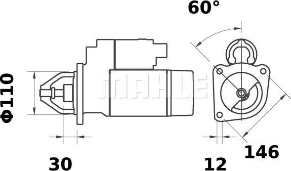 MAHLE MS 195 - Стартер unicars.by