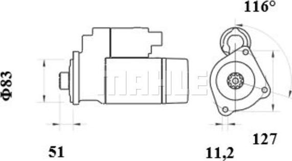 MAHLE MS 891 - Стартер unicars.by