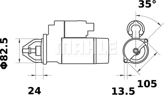 MAHLE MS 300 - Стартер unicars.by