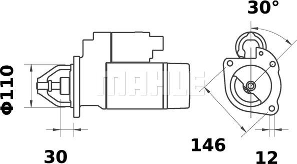 MAHLE MS 335 - Стартер unicars.by