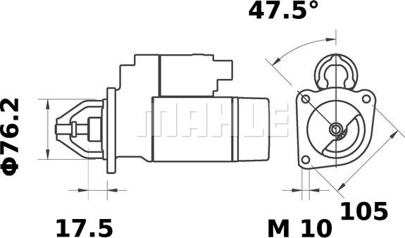 MAHLE MS 378 - Стартер unicars.by