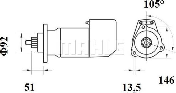 MAHLE MS 756 - Стартер unicars.by