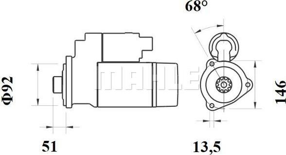 MAHLE MS 761 - Стартер unicars.by