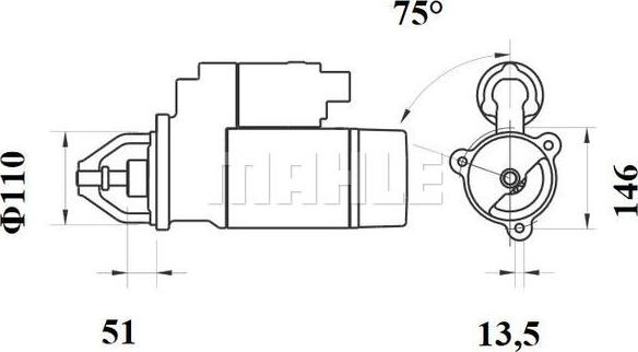 MAHLE MS 767 - Стартер unicars.by