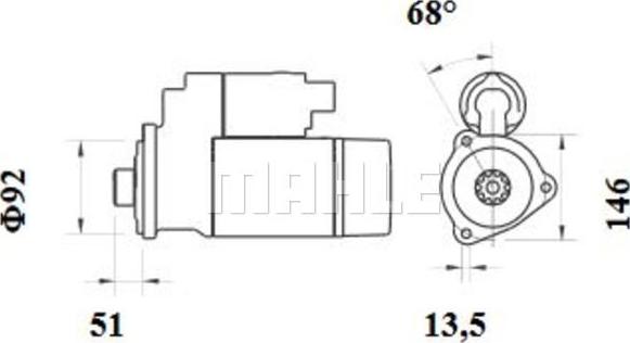 MAHLE MS 778 - Стартер unicars.by