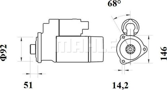 MAHLE MS 773 - Стартер unicars.by