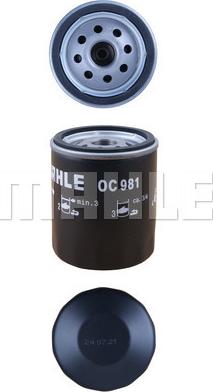 MAHLE OC 981 - Масляный фильтр unicars.by