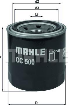 MAHLE OC 500 - Масляный фильтр unicars.by