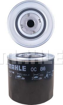 MAHLE OC 86 - Масляный фильтр unicars.by