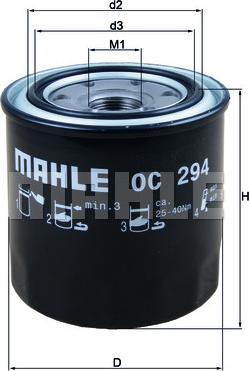 MAHLE OC 294 - Масляный фильтр unicars.by