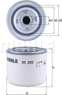 MAHLE OC 222 - Масляный фильтр unicars.by