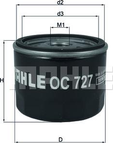 MAHLE OC 727 - Масляный фильтр unicars.by