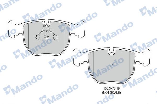 Mando MBF015405 - Тормозные колодки, дисковые, комплект unicars.by