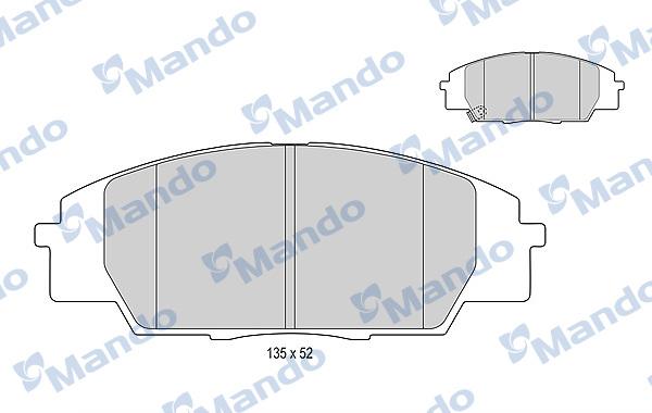 Mando MBF015540 - Тормозные колодки, дисковые, комплект unicars.by