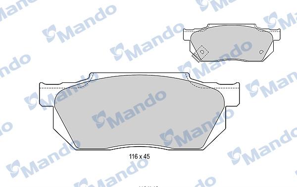 Mando MBF015530 - Тормозные колодки, дисковые, комплект unicars.by