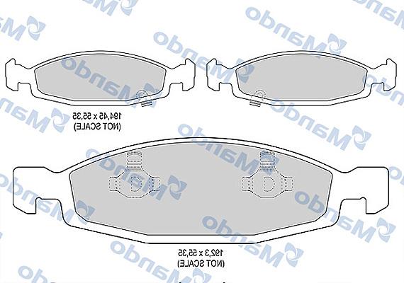 Mando MBF015576 - Тормозные колодки, дисковые, комплект unicars.by