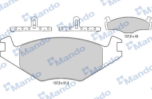 Mando MBF015068 - Тормозные колодки, дисковые, комплект unicars.by